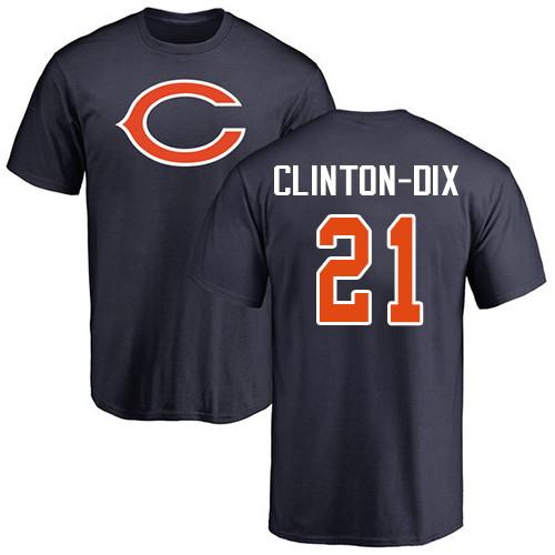 Chicago Bears Men Navy Blue Ha Ha Clinton-Dix Name and Number Logo NFL Football #21 T Shirt